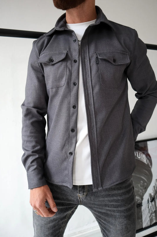 Modernes Herren-Overshirt – Lässige Hemdjacke mit Knopfverschluss