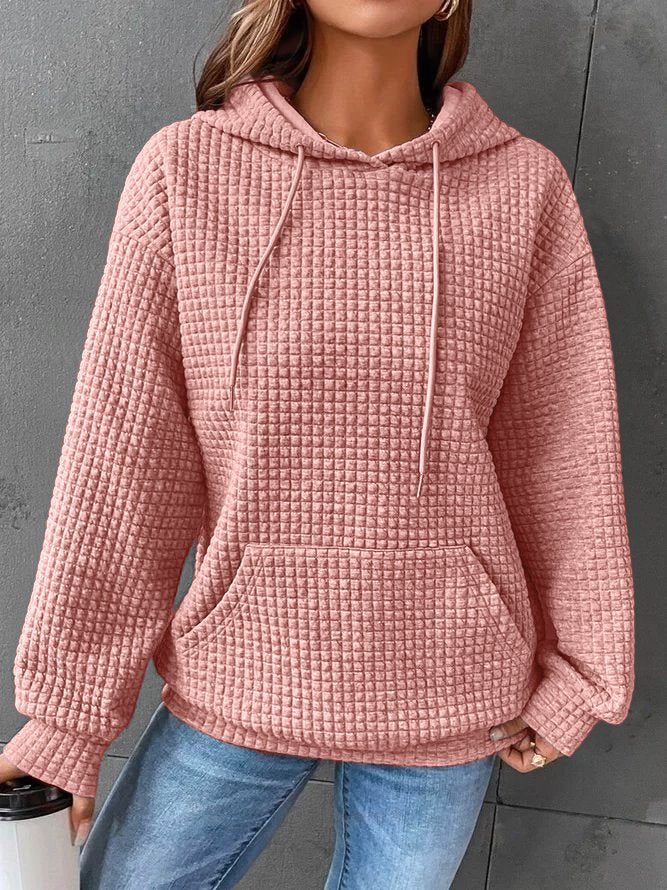 Dames Wafelgebreide Hoodie - Comfortabel en Casual