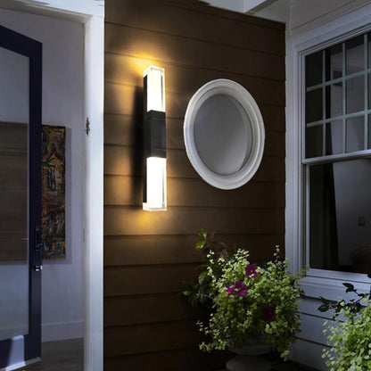 Moderne IP65 Außen LED Wandleuchte – Aluminium, Schwarz, Wasserdicht – Fassadenbeleuchtung für Garten und Terrasse