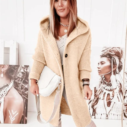 Elegante Dames Cardigan met Capuchon – Kasjmier Look