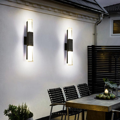 Moderne IP65 Außen LED Wandleuchte – Aluminium, Schwarz, Wasserdicht – Fassadenbeleuchtung für Garten und Terrasse