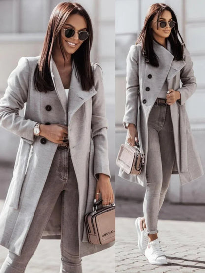 Klassieke Dames Trenchcoat met Dubbele Striksluiting