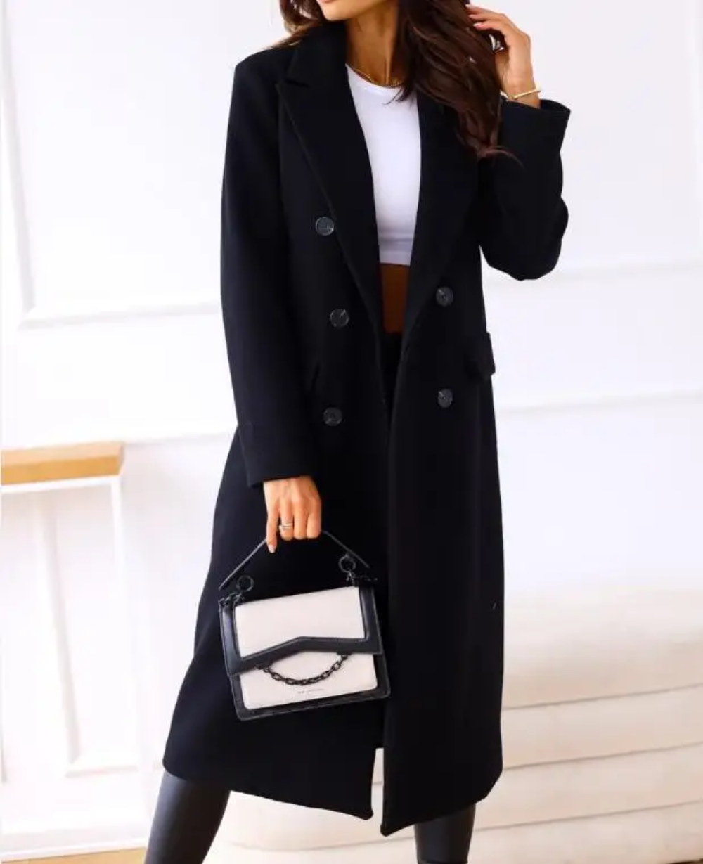 Lange Elegante Getailleerde Trenchcoat voor Dames | Perfect voor Herfst en Winter
