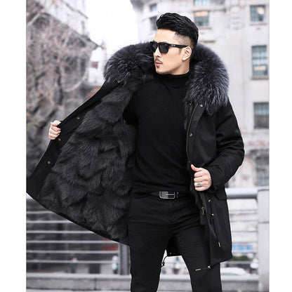 Lange Winterjacke mit Pelzkragen – Luxus Gefütterte Jacke für Extreme Kälte