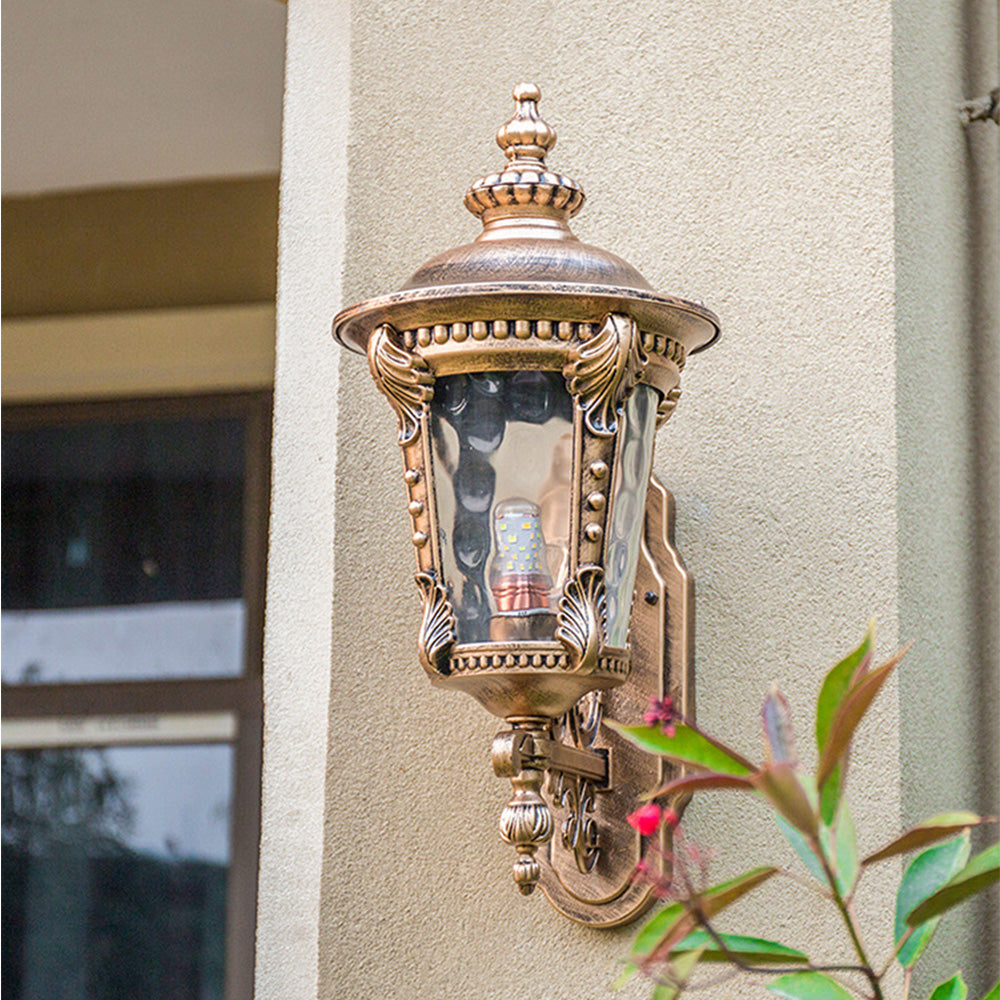 Vintage Wandlamp voor Buiten – Aluminium & Glas – Klassiek Ontwerp – E27 Fitting – Voor Tuin, Gevel of Veranda