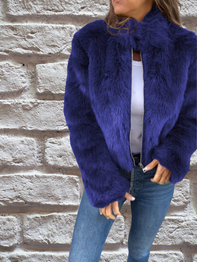 Dames velvet jas – Zachte pluche stof – Chic & warm voor herfst en winter