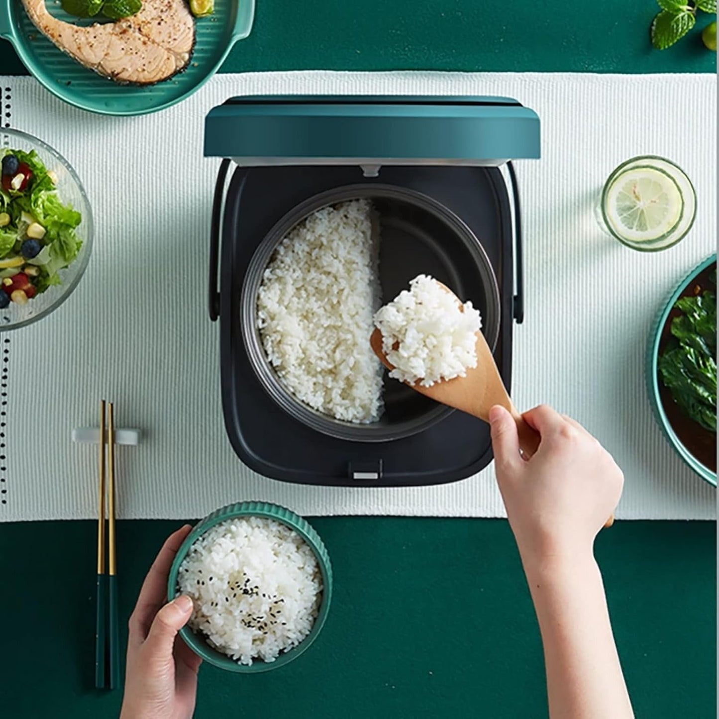 Mini Rijstkoker 1,2L – Multifunctionele Stoom- & Kookpan voor 1-2 Personen (220–240V)