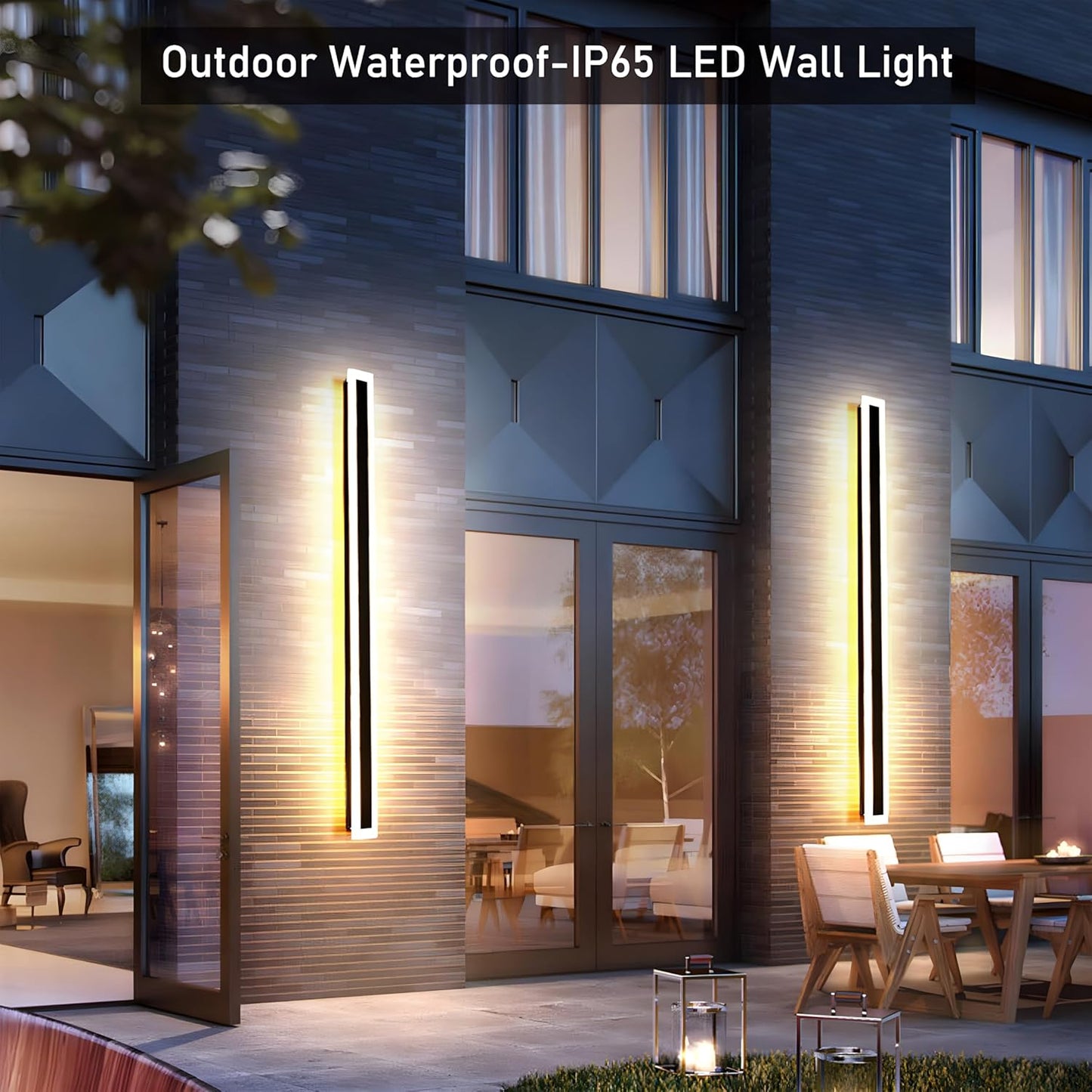 IP65 Moderne Minimalistische Buitenlamp – Zwarte LED Wandlamp in Acryl voor Tuin, Gevel of Padverlichting