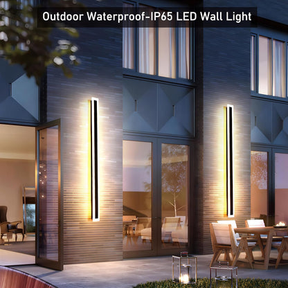 IP65 Moderne Minimalistische Buitenlamp – Zwarte LED Wandlamp in Acryl voor Tuin, Gevel of Padverlichting