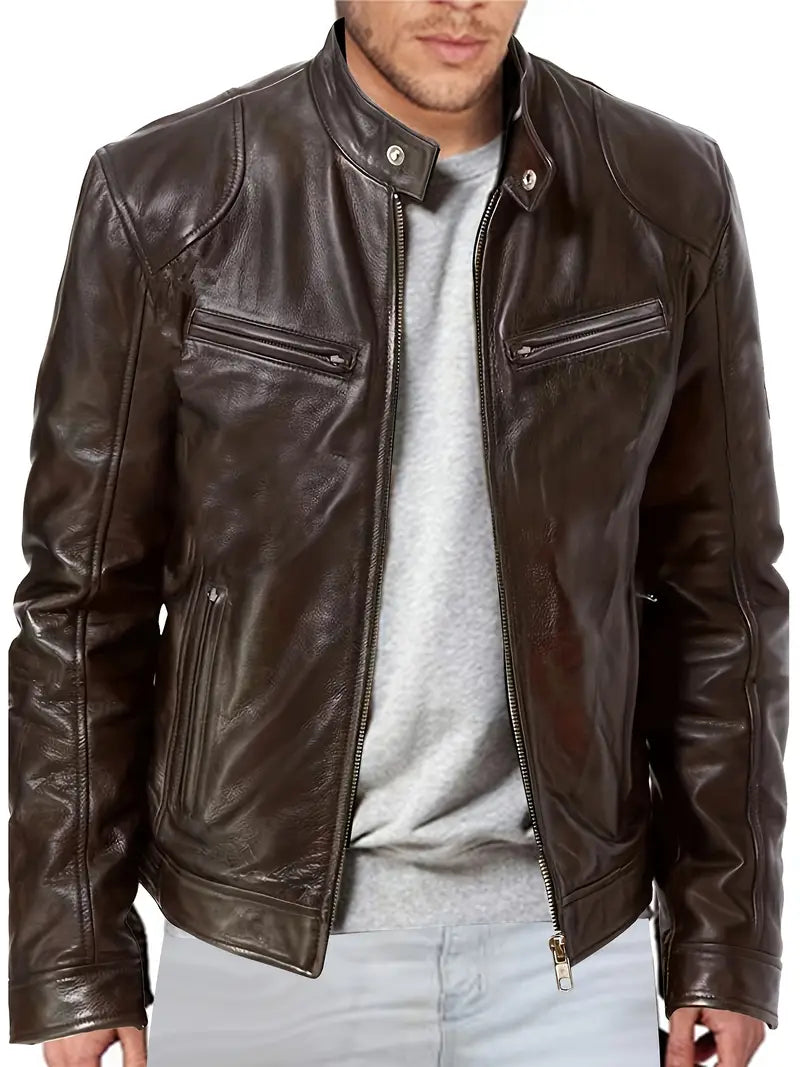 Heren Leren Jas - Tijdloze Stijl met Moderne Touch