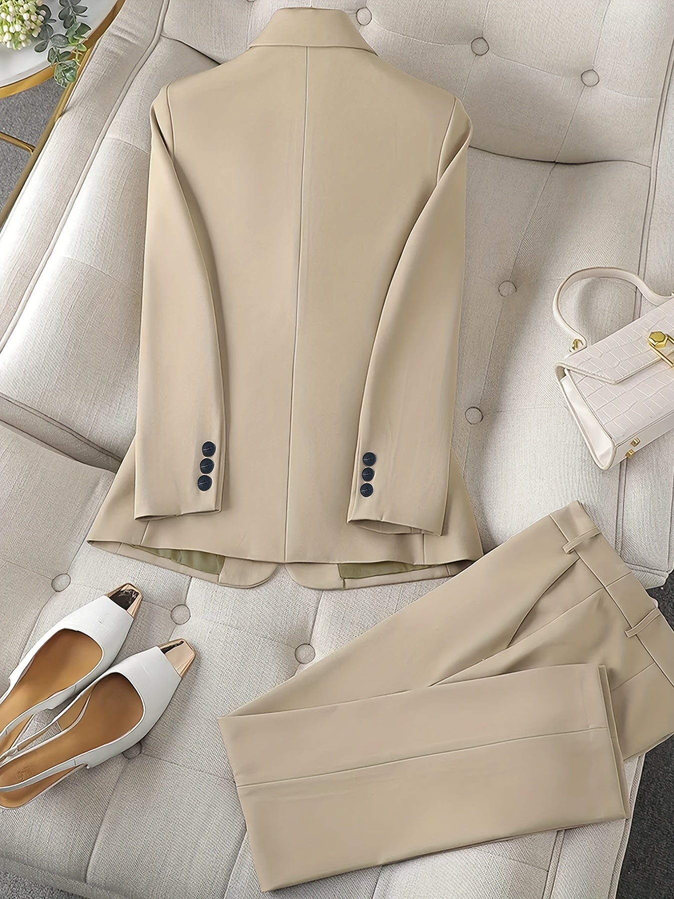 Dames Blazer Set met Reverskraag – Klassiek & Elegant – Geschikt voor Elk Seizoen