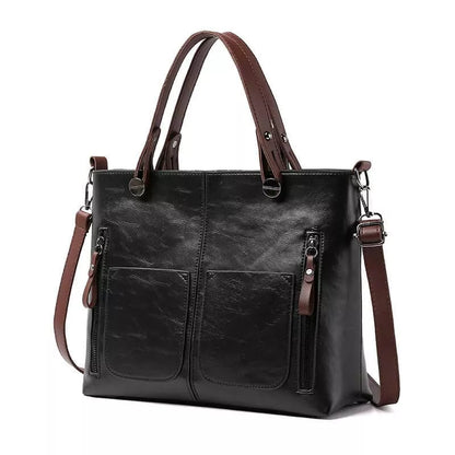 Elegante Vintage Leren Handtas voor Dames – Duurzaam & Stijlvol