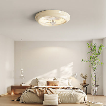 Macaron Simple Bedroom Ceiling Fan With Light
