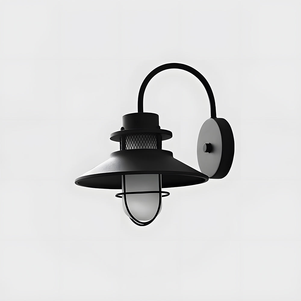 Industrial Outdoor Black Metal Wall Light