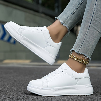 Dames Sneakers van Wit Leer – Tijdloos, Comfortabel & Veelzijdig