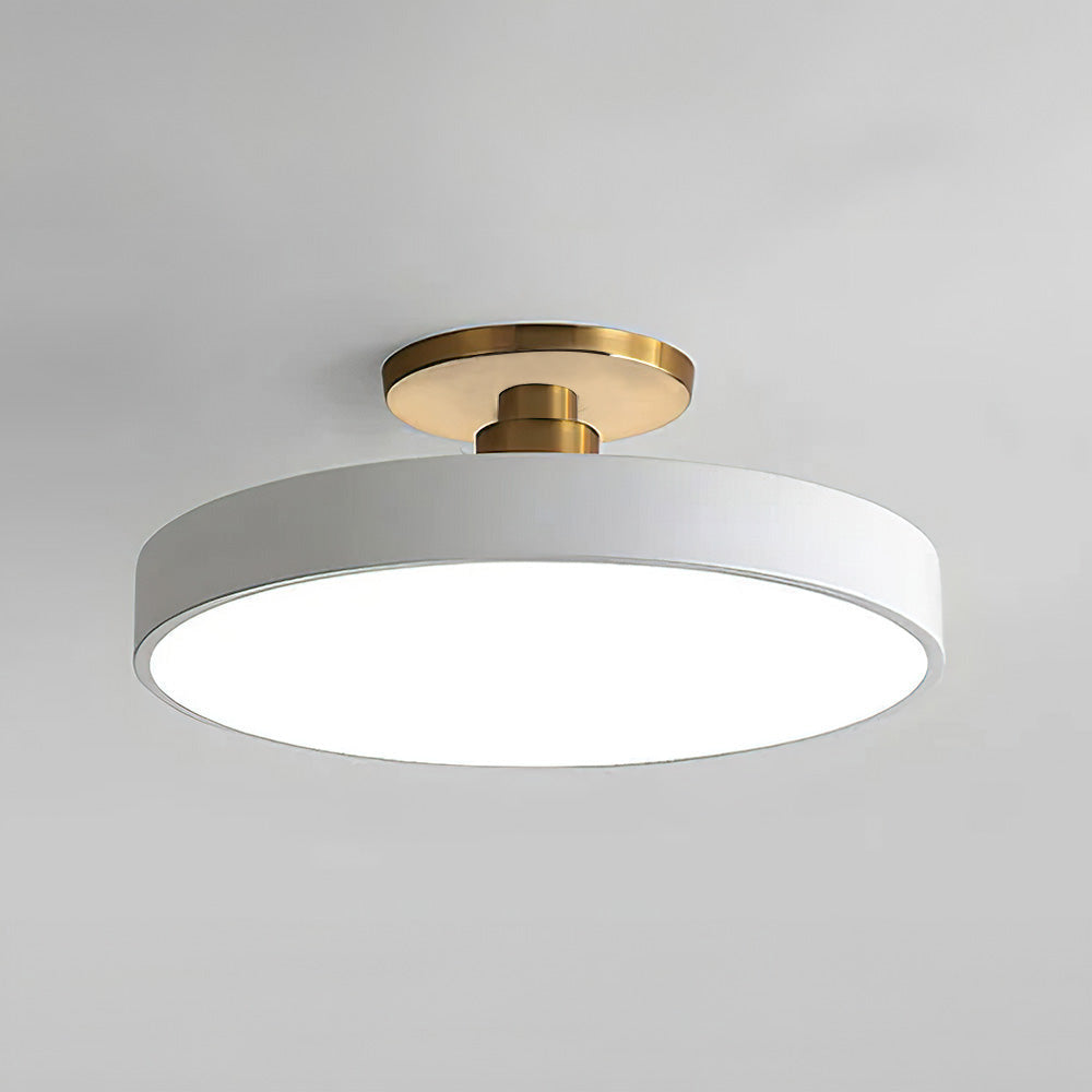 Moderne runde LED-Deckenleuchte – Schlanke halb eingebaute Lampe mit energiesparender Beleuchtung