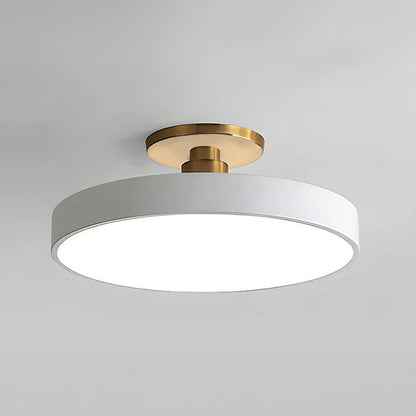 Moderne runde LED-Deckenleuchte – Schlanke halb eingebaute Lampe mit energiesparender Beleuchtung