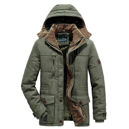Heren Gewatteerde Outdoor Winterjas met Capuchon – Ideaal voor Herfst en Winter
