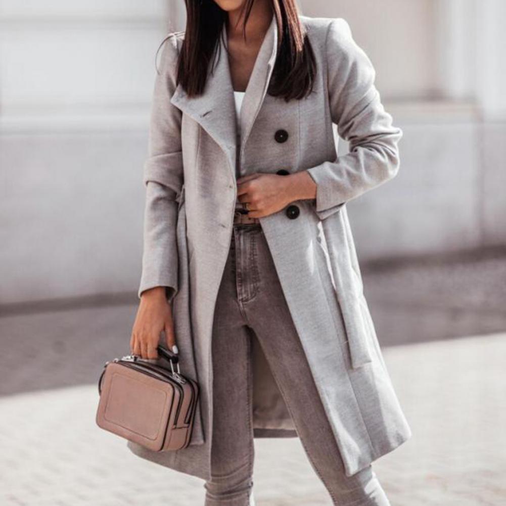 Klassieke Dames Trenchcoat met Dubbele Striksluiting