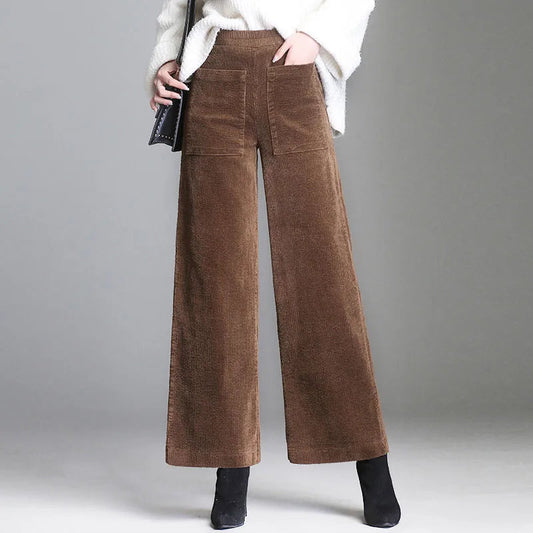 Corduroy Damenhose mit Weiten Beinen