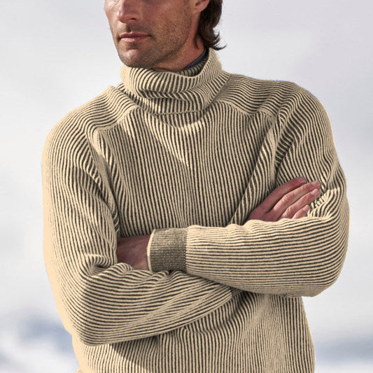 Herren Rollkragenpullover mit Rippenstruktur – Zeitloser Winterstil – Warm und stilvoll