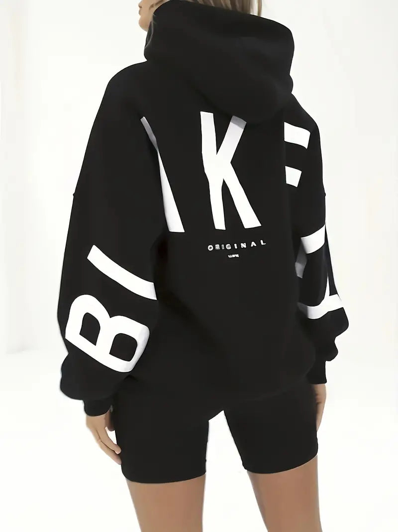 Warme Dames Hoodie Jas met Modieuze Print en Capuchon
