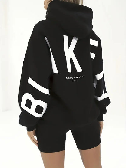 Warme Dames Hoodie Jas met Modieuze Print en Capuchon