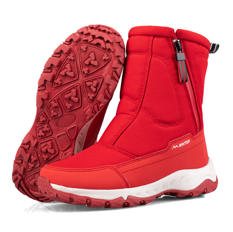 Dames Winter Laarzen met Zijrits - Waterdichte, Antislip, Duurzame Sneeuwlaarzen met Warme Voering