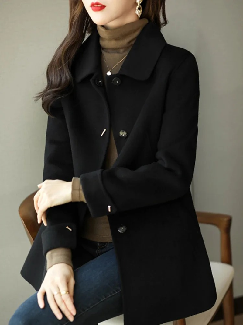 Dames Klassieke Petite Trenchcoat met Puntkraag – Ideaal voor Herfst en Winter