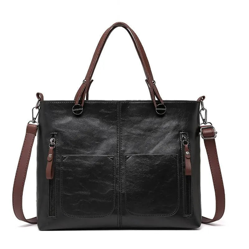 Elegante Vintage Leren Handtas voor Dames – Duurzaam & Stijlvol