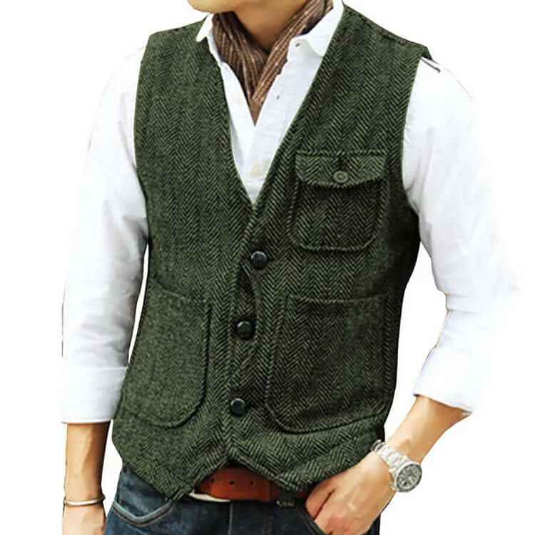 Heren Gilet van Kasjmierlook – Enkele Sluiting, Elegant en Comfortabel