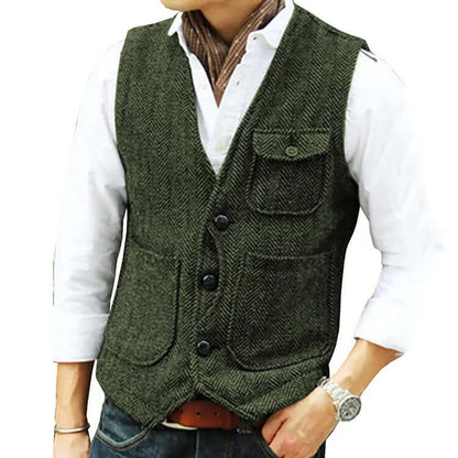 Heren Gilet van Kasjmierlook – Enkele Sluiting, Elegant en Comfortabel