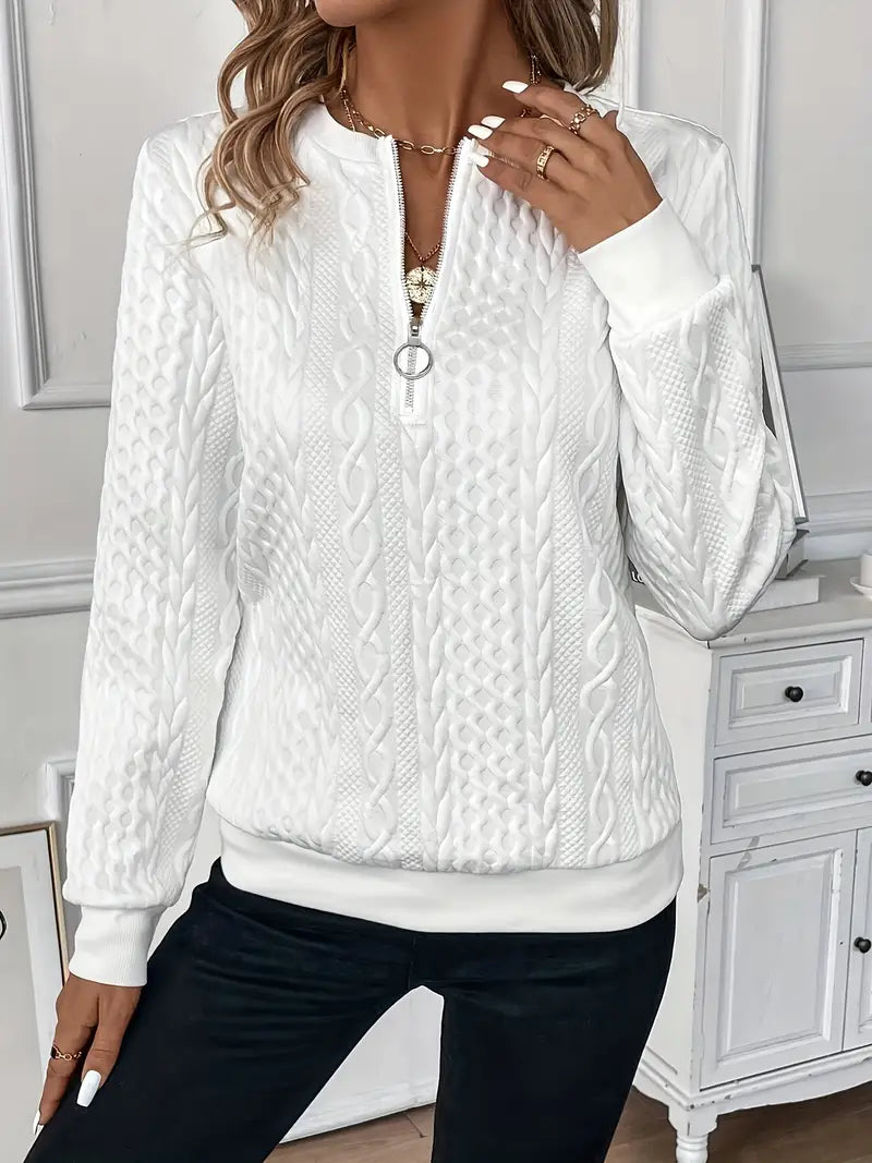 Damen Pullover mit Reißverschluss – Weicher Pullover für jede Jahreszeit