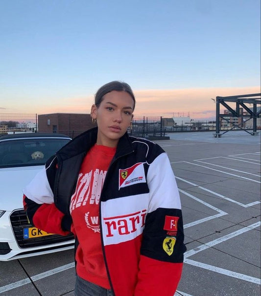 Retro Racejack voor Heren met Ferrari-Stijl Look