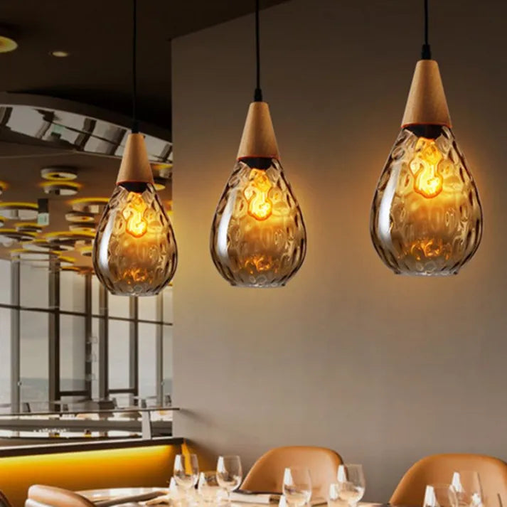 Stylish Teardrop Glass Hanging Pendant Light