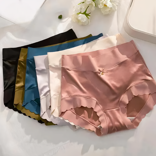 5-teiliges nahtloses Satin Damenunterwäsche Set | seidenweich & komfortabel