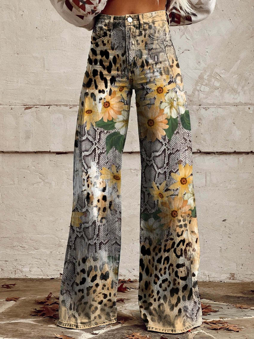 Yanin | Vintage Viscose Broek met Kleurrijke Print – Comfortabel & Stijlvol