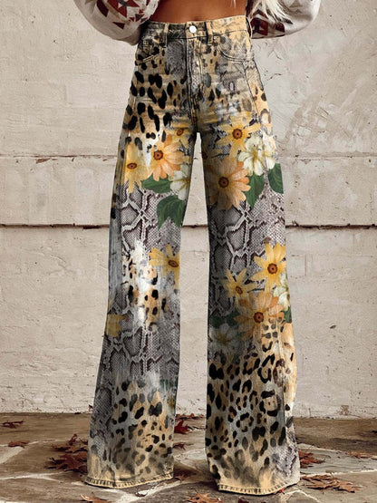 Yanin | Vintage Viscose Broek met Kleurrijke Print – Comfortabel & Stijlvol