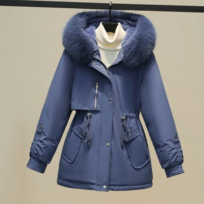 Dames Gewatteerde Winterjas met Bontkraag – Luxe & Warm