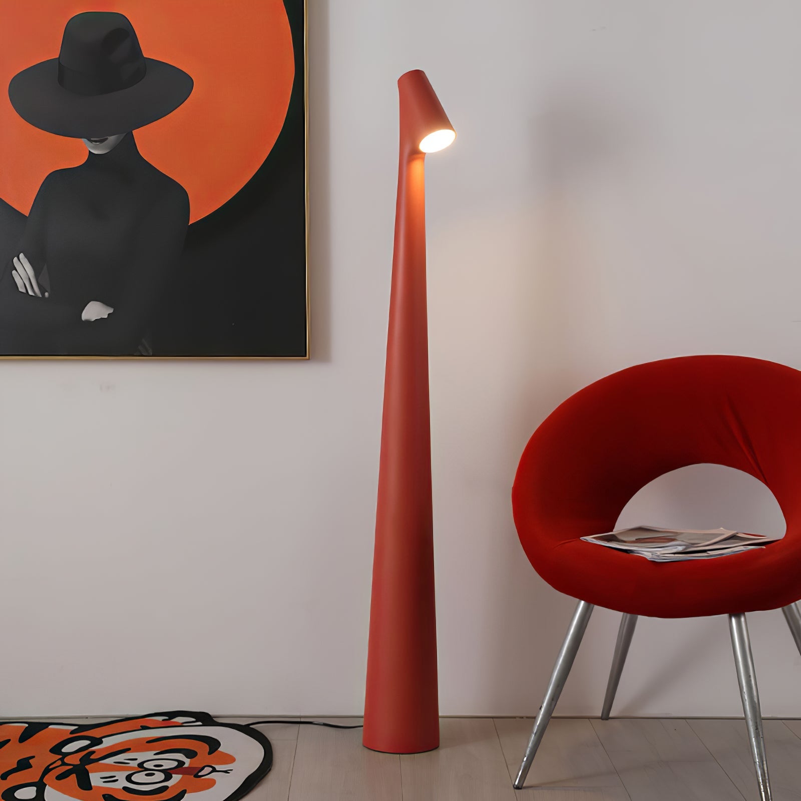 Africa Vloerlamp – Modern en Stijlvolle Staande Lamp voor Interieur in Zwart, Grijs en Rood Floor Lamp Myna Mode