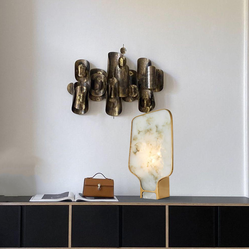 Andrea Alabaster Tafellamp – Elegante Verlichting met Klassieke Ontwerpdetails