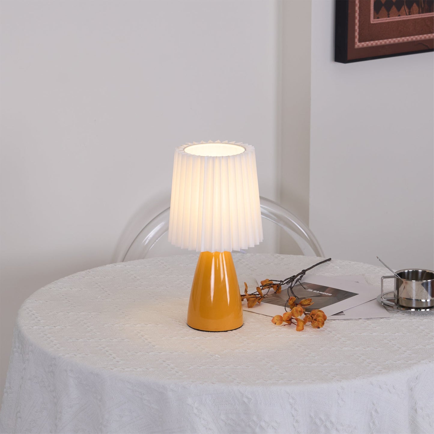 Apollo Tafellamp - Stijlvolle Keramische Lamp met Stof, Moderne Verlichting voor Binnen