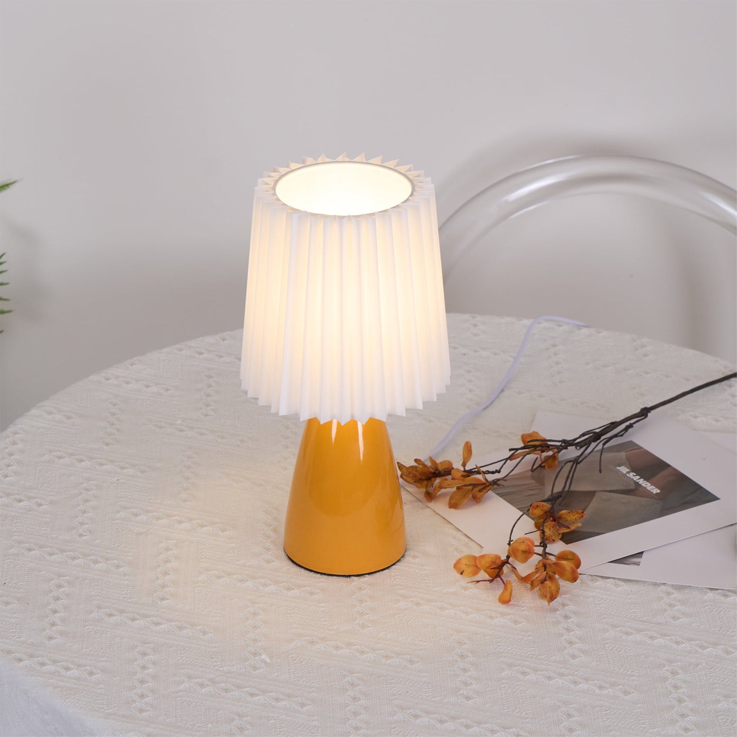 Apollo Tafellamp - Stijlvolle Keramische Lamp met Stof, Moderne Verlichting voor Binnen