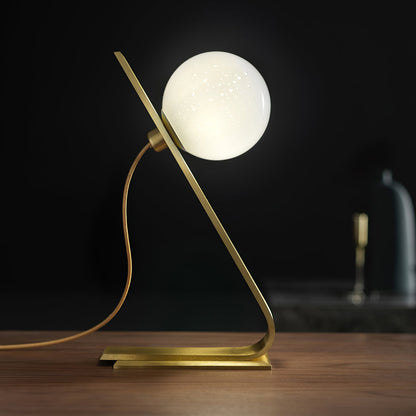 Arandela Tafellamp - Elegante Brass en Witte Glas Lamp Table lamp Myna Mode