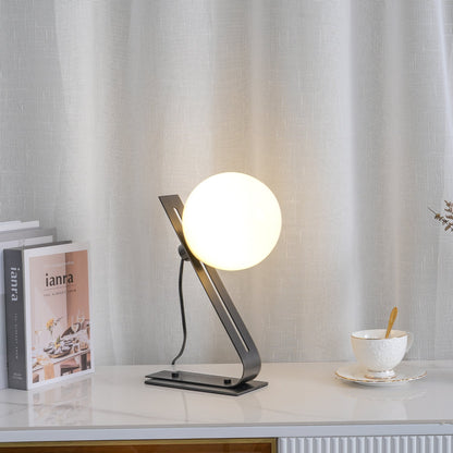 Arandela Tafellamp - Elegante Brass en Witte Glas Lamp Table lamp Myna Mode
