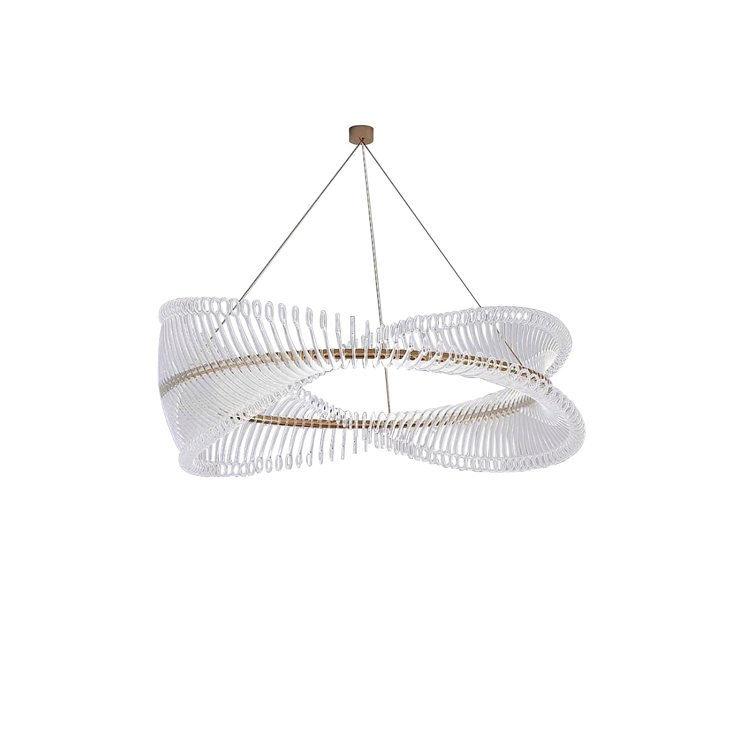 Moderne Hanglamp – Goudkleurig Metaal met Acryl Accenten