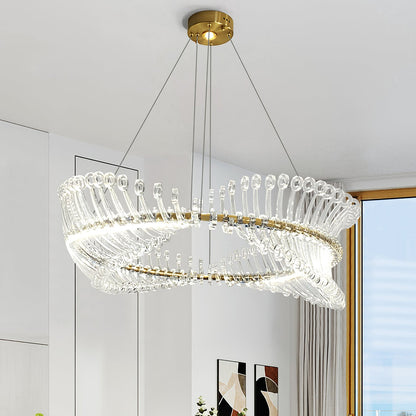 Moderne Hanglamp – Goudkleurig Metaal met Acryl Accenten