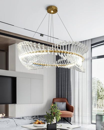 Moderne Hanglamp – Goudkleurig Metaal met Acryl Accenten