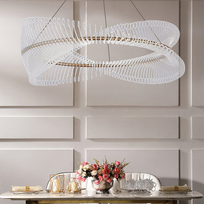 Moderne Hanglamp – Goudkleurig Metaal met Acryl Accenten