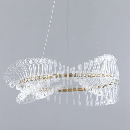 Moderne Hanglamp – Goudkleurig Metaal met Acryl Accenten